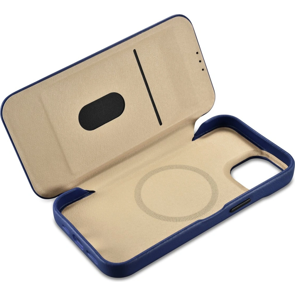 Etui iCarer CE Premium Leather Folio MagSafe Apple iPhone 14 Plus / 15 Plus niebieski