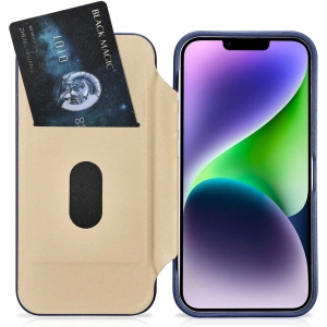 Kup Etui iCarer CE Premium Leather Folio MagSafe Apple iPhone 14 Plus / 15 Plus modrý - ICR414 - {ean13} - Sklep Home Screen