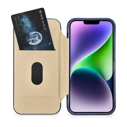 Kup Case iCarer CE Premium Leder Folio MagSafe Apple iPhone 14 Plus / 15 Plus blau - ICR414 - {ean13} - Sklep Home Screen
