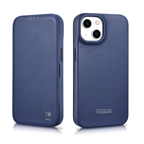 Kup Case iCarer CE Premium Leder Folio MagSafe Apple iPhone 14 Plus / 15 Plus blau - ICR414 - {ean13} - Sklep Home Screen