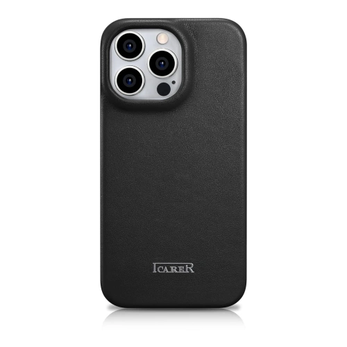 Buy iCarer CE Premium Leather Folio MagSafe Apple iPhone 14 Pro Max black - ICR415 - {ean13} - Home Screen Store Europe
