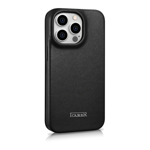 Buy iCarer CE Premium Leather Folio MagSafe Apple iPhone 14 Pro Max black - ICR415 - {ean13} - Home Screen Store Europe