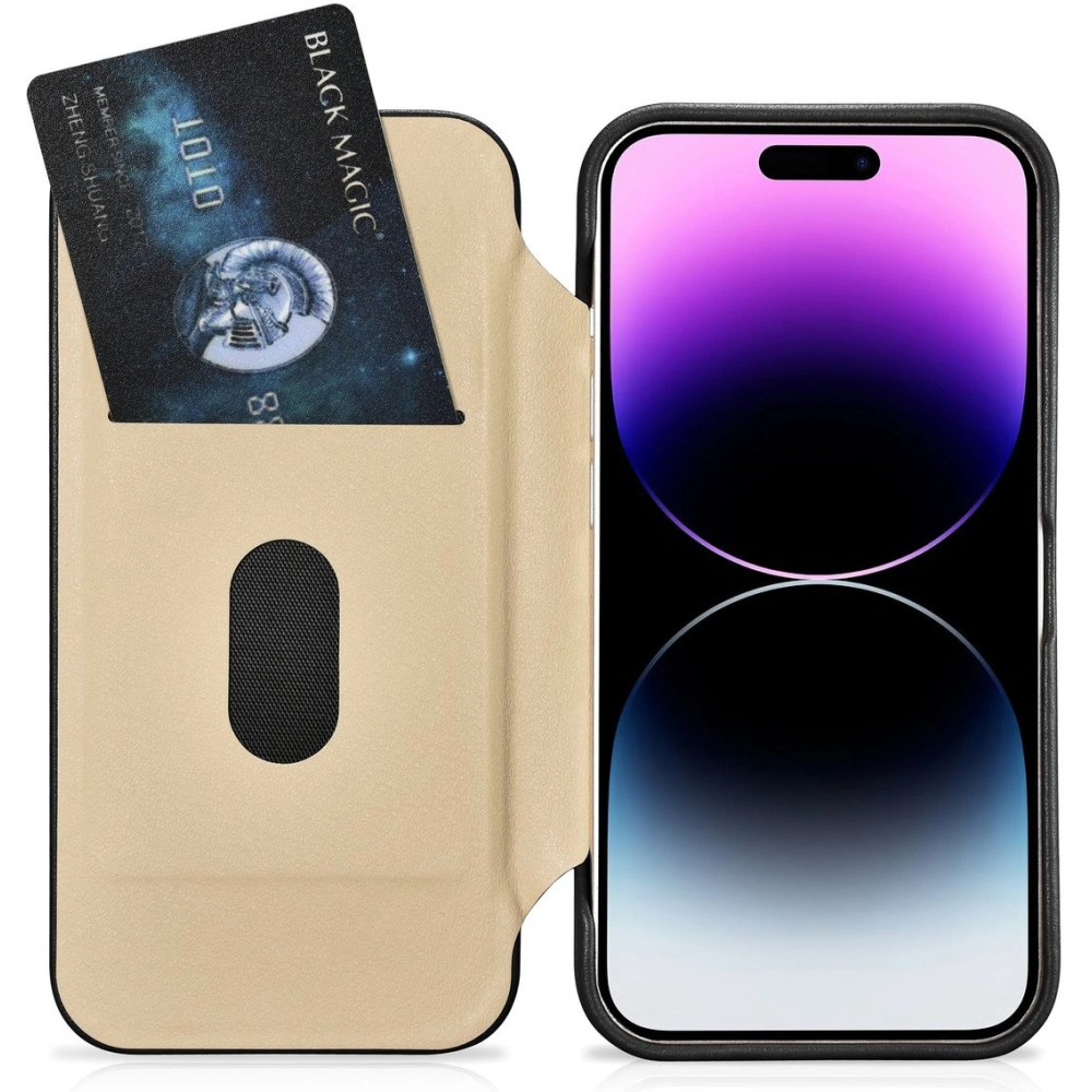 Etui iCarer CE Premium Leather Folio MagSafe Apple iPhone 14 Pro Max czarny