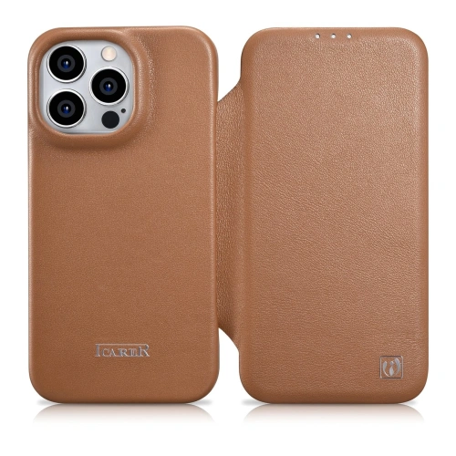 Kup Etui iCarer CE Premium Leather Folio MagSafe Apple iPhone 14 Pro Max hnědý - ICR416 - {ean13} - Sklep Home Screen