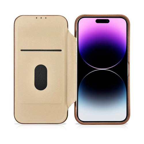 Kup Etui iCarer CE Premium Leather Folio MagSafe Apple iPhone 14 Pro Max hnědý - ICR416 - {ean13} - Sklep Home Screen