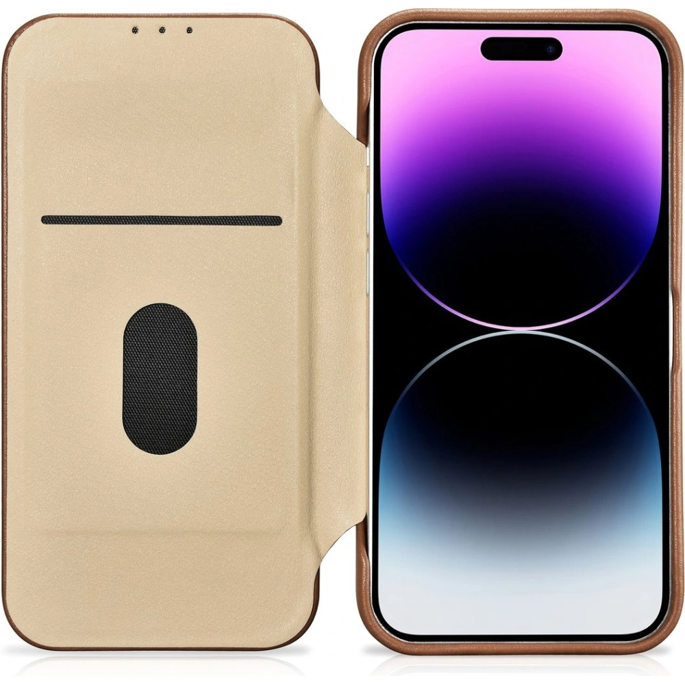 Etui iCarer CE Premium Leather Folio MagSafe Apple iPhone 14 Pro Max brązowy