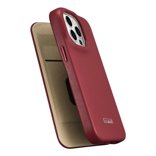 Kup Etui iCarer CE Premium Leather Folio MagSafe Apple iPhone 14 Pro Max červené - ICR417 - {ean13} - Sklep Home Screen