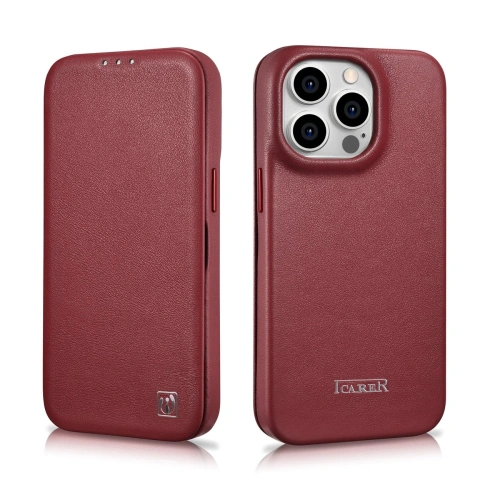 Kup Etui iCarer CE Premium Leather Folio MagSafe Apple iPhone 14 Pro Max červené - ICR417 - {ean13} - Sklep Home Screen