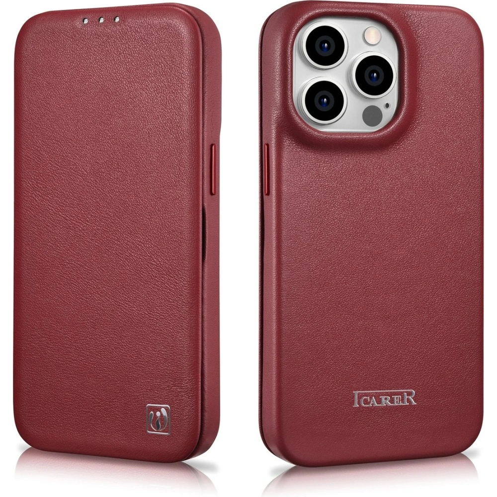 Etui iCarer CE Premium Leather Folio MagSafe Apple iPhone 14 Pro Max czerwony