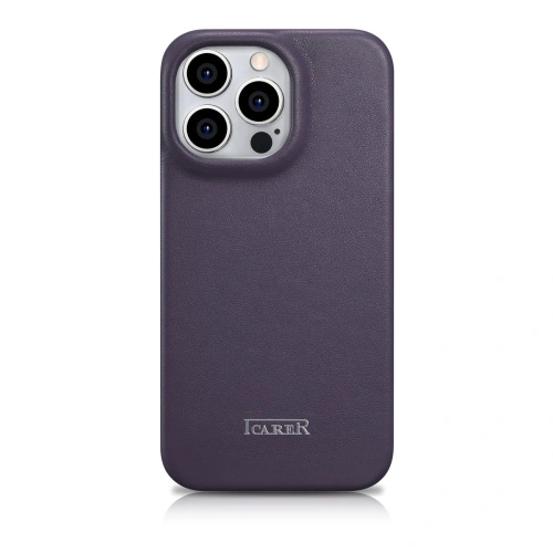 Kup Case iCarer CE Premium Leder Folio MagSafe Apple iPhone 14 Pro Max dunkelviolett - ICR418 - {ean13} - Sklep Home Screen