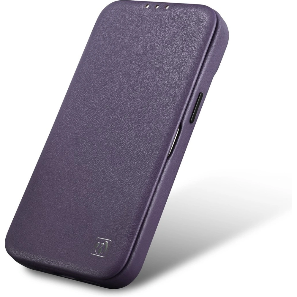 Etui iCarer CE Premium Leather Folio MagSafe Apple iPhone 14 Pro Max ciemnofioletowy