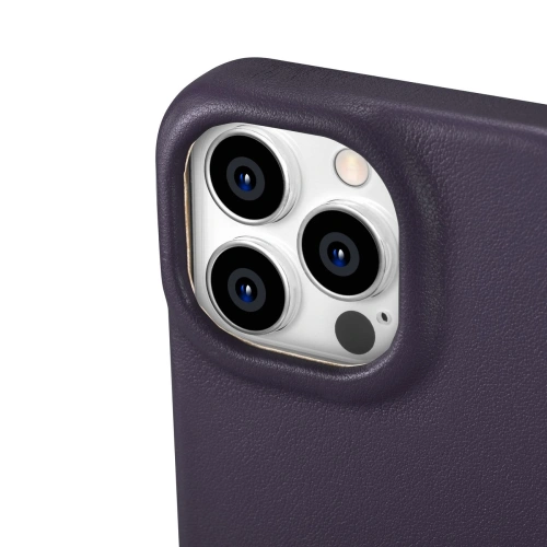 Kup Case iCarer CE Premium Leder Folio MagSafe Apple iPhone 14 Pro Max dunkelviolett - ICR418 - {ean13} - Sklep Home Screen