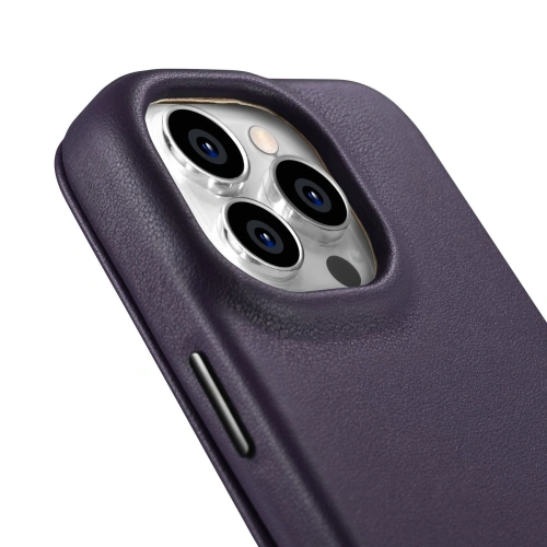 Kup Case iCarer CE Premium Leder Folio MagSafe Apple iPhone 14 Pro Max dunkelviolett - ICR418 - {ean13} - Sklep Home Screen
