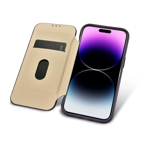 Kup Case iCarer CE Premium Leder Folio MagSafe Apple iPhone 14 Pro Max dunkelviolett - ICR418 - {ean13} - Sklep Home Screen