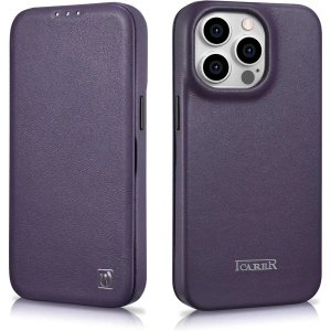 Kup Carcasă iCarer CE Premium Leather Folio MagSafe Apple iPhone 14 Pro Max violet închis - ICR418 - {ean13} - Sklep Home Screen