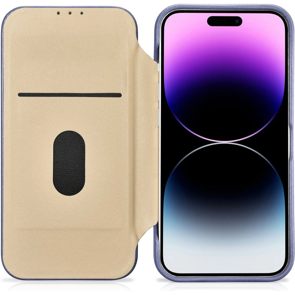 Etui iCarer CE Premium Leather Folio MagSafe Apple iPhone 14 Pro Max jasnofioletowy