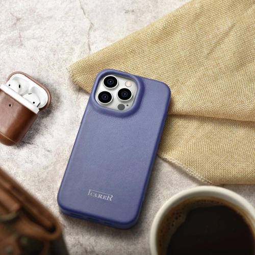 Kup Case iCarer CE Premium Leder Folio MagSafe Apple iPhone 14 Pro Max helllila - ICR419 - {ean13} - Sklep Home Screen