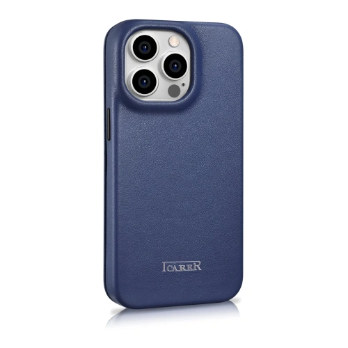 Kup Etui iCarer CE Premium Bőr Folio MagSafe Apple iPhone 14 Pro Max kék - ICR420 - {ean13} - Sklep Home Screen
