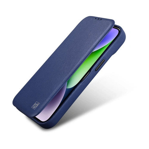Kup Case iCarer CE Premium Leder Folio MagSafe Apple iPhone 14 Pro Max blau - ICR420 - {ean13} - Sklep Home Screen