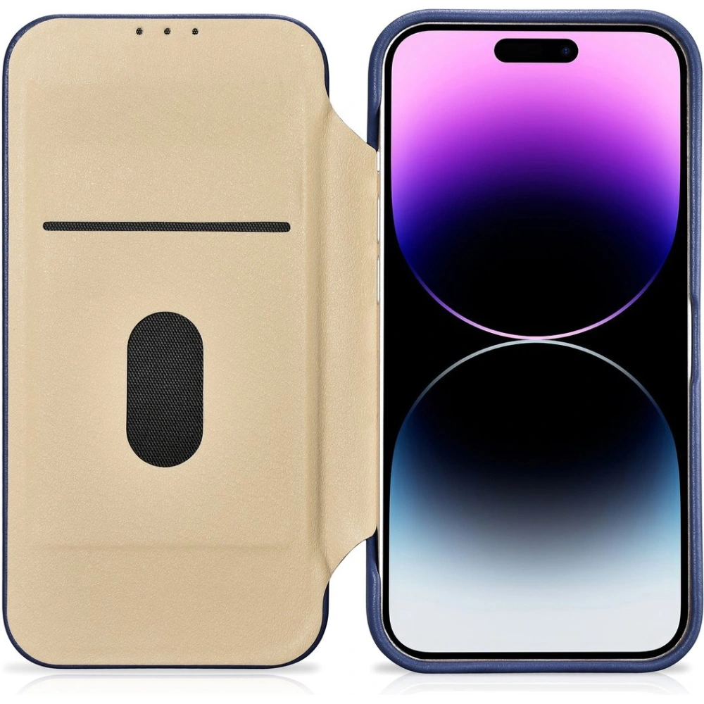 Etui iCarer CE Premium Leather Folio MagSafe Apple iPhone 14 Pro Max niebieski