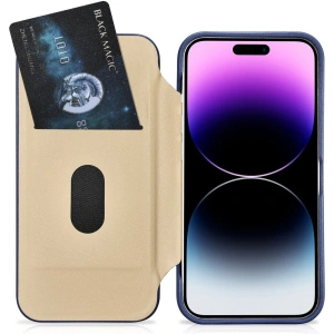 Kup Etui iCarer CE Premium Leather Folio MagSafe Apple iPhone 14 Pro Max modrý - ICR420 - {ean13} - Sklep Home Screen