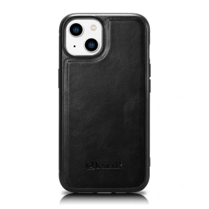 Kup Husă iCarer Leather Oil Wax MagSafe Apple iPhone 14 negru - ICR421 - {ean13} - Sklep Home Screen