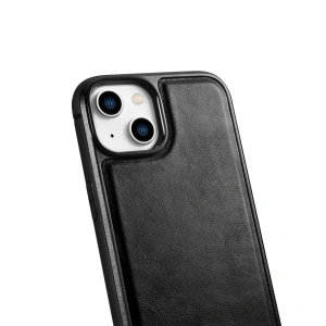 Kup Husă iCarer Leather Oil Wax MagSafe Apple iPhone 14 negru - ICR421 - {ean13} - Sklep Home Screen
