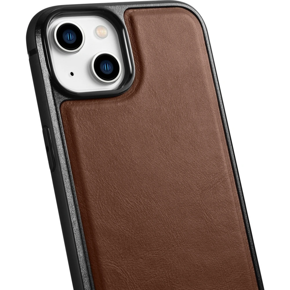 Etui iCarer Leather Oil Wax MagSafe Apple iPhone 14 brązowy