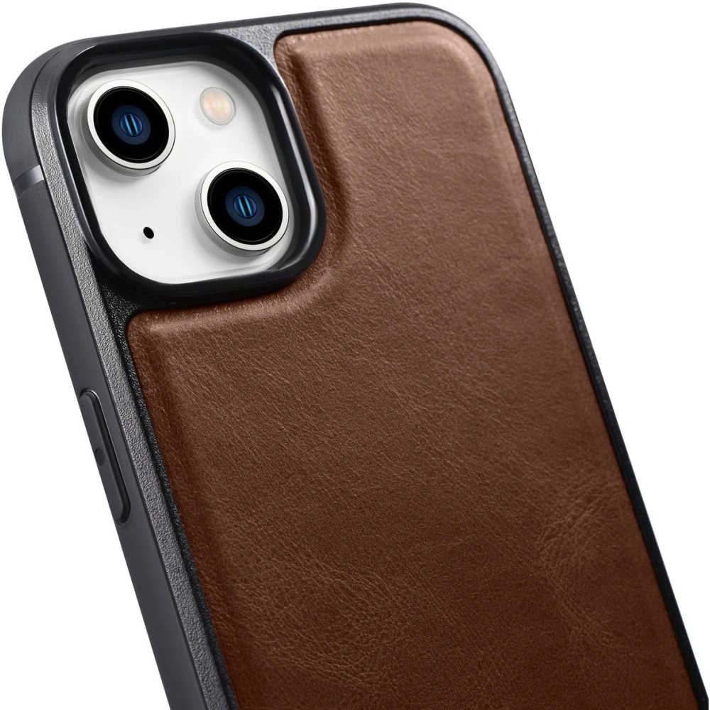Etui iCarer Leather Oil Wax MagSafe Apple iPhone 14 brązowy