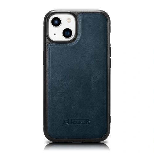 Kup Case iCarer Leder Öl Wachs MagSafe Apple iPhone 14 blau - ICR423 - {ean13} - Sklep Home Screen