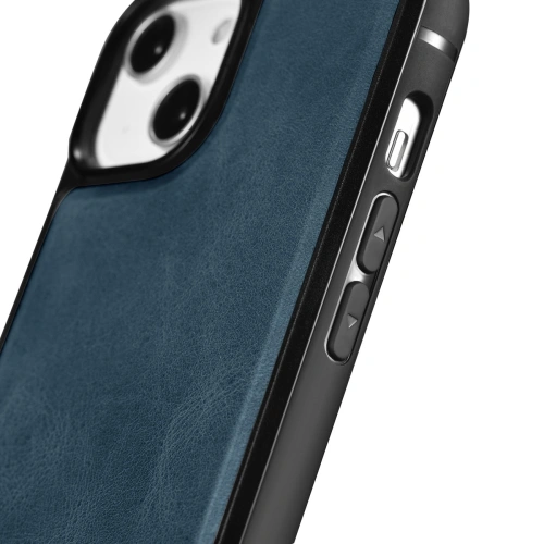 Kup Etui iCarer Leather Oil Wax MagSafe Apple iPhone 14 niebieski - ICR423 - {ean13} - Sklep Home Screen