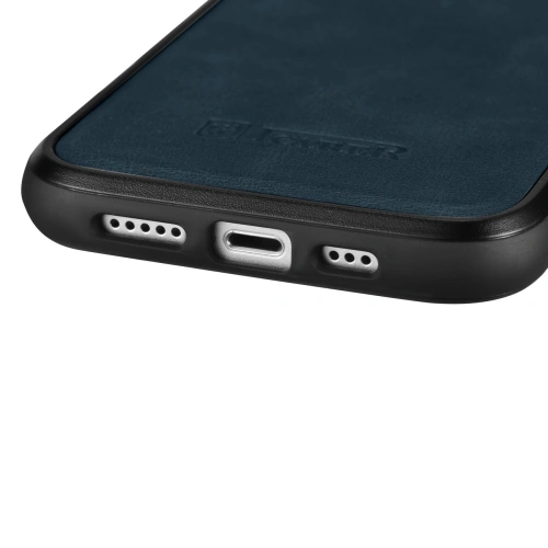 Kup Case iCarer Leder Öl Wachs MagSafe Apple iPhone 14 blau - ICR423 - {ean13} - Sklep Home Screen