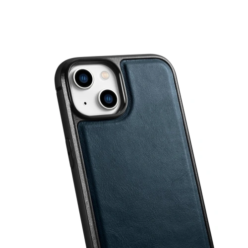 Kup Case iCarer Leder Öl Wachs MagSafe Apple iPhone 14 blau - ICR423 - {ean13} - Sklep Home Screen
