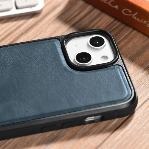 Kup Etui iCarer Leather Oil Wax MagSafe Apple iPhone 14 niebieski - ICR423 - {ean13} - Sklep Home Screen
