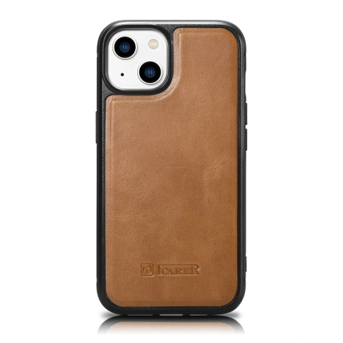 Kup Etui iCarer Leather Oil Wax MagSafe Apple iPhone 14 světle hnědá - ICR424 - {ean13} - Sklep Home Screen