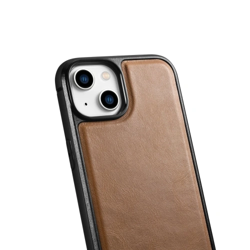Kup Etui iCarer Leather Oil Wax MagSafe Apple iPhone 14 jasnobrązowy - ICR424 - {ean13} - Sklep Home Screen