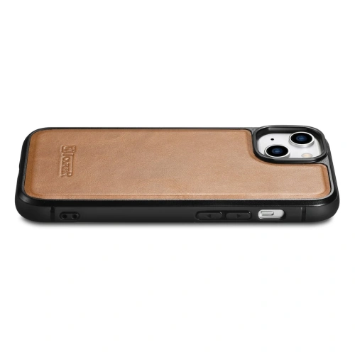 Kup Etui iCarer Leather Oil Wax MagSafe Apple iPhone 14 jasnobrązowy - ICR424 - {ean13} - Sklep Home Screen