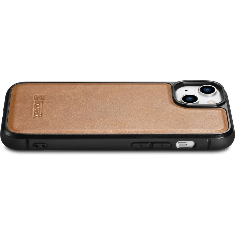 Etui iCarer Leather Oil Wax MagSafe Apple iPhone 14 jasnobrązowy