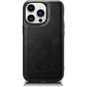 Kup Husă iCarer Leather Oil Wax MagSafe Apple iPhone 14 Pro negru - ICR425 - {ean13} - Sklep Home Screen