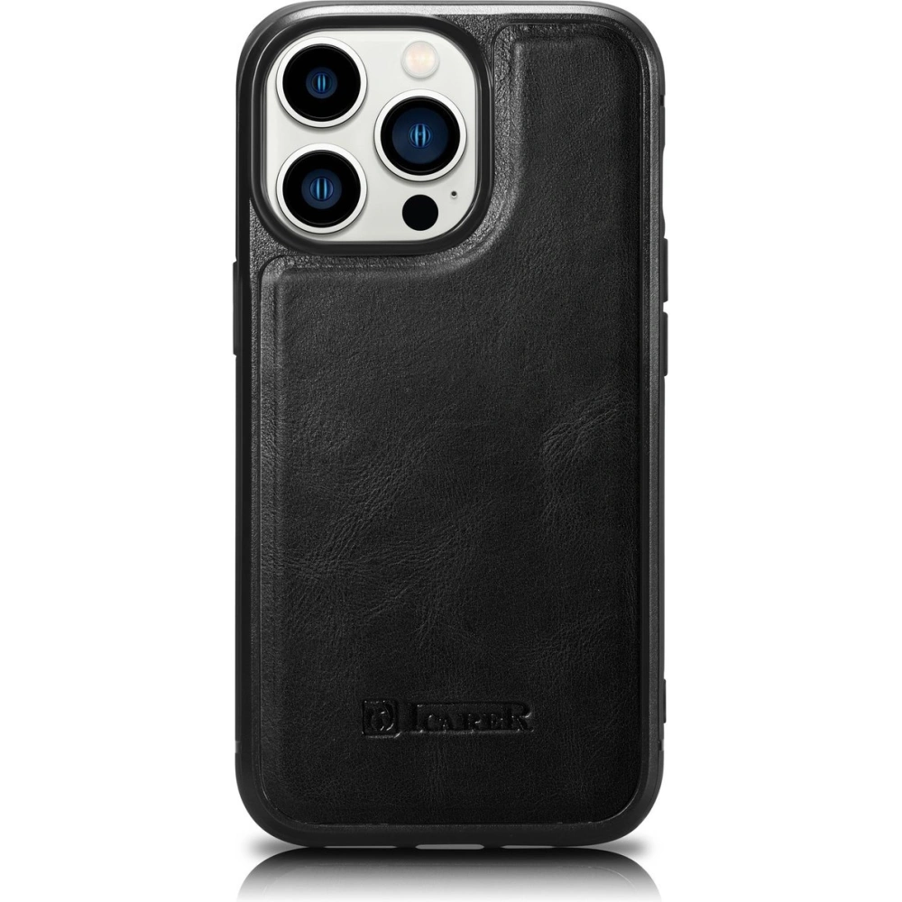 Etui iCarer Leather Oil Wax MagSafe Apple iPhone 14 Pro czarny