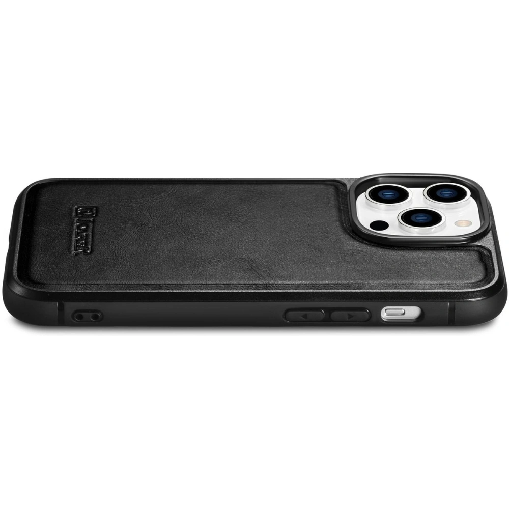 Etui iCarer Leather Oil Wax MagSafe Apple iPhone 14 Pro czarny