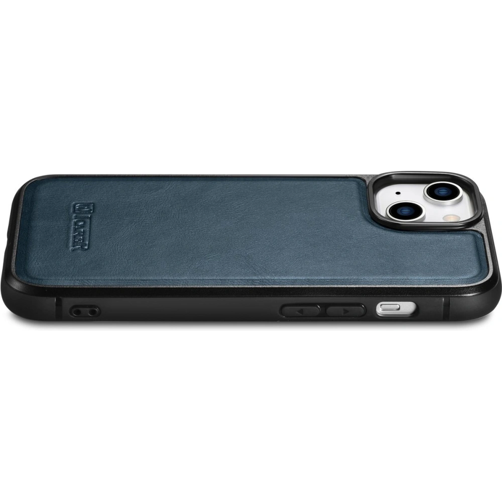 Etui iCarer Leather Oil Wax MagSafe Apple iPhone 14 Plus / 15 Plus niebieski