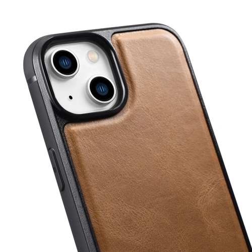 Kup Etui iCarer Leather Oil Wax MagSafe Apple iPhone 14 Plus / 15 Plus světle hnědý - ICR432 - {ean13} - Sklep Home Screen