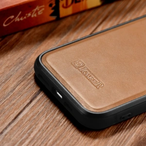 Kup Etui iCarer Leather Oil Wax MagSafe Apple iPhone 14 Plus / 15 Plus světle hnědý - ICR432 - {ean13} - Sklep Home Screen