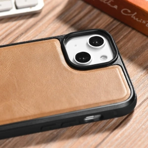 Kup Etui iCarer Leather Oil Wax MagSafe Apple iPhone 14 Plus / 15 Plus světle hnědý - ICR432 - {ean13} - Sklep Home Screen