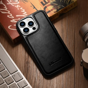 Kup Etui iCarer Leather Oil Wax MagSafe Apple iPhone 14 Pro Max černé - ICR433 - {ean13} - Sklep Home Screen