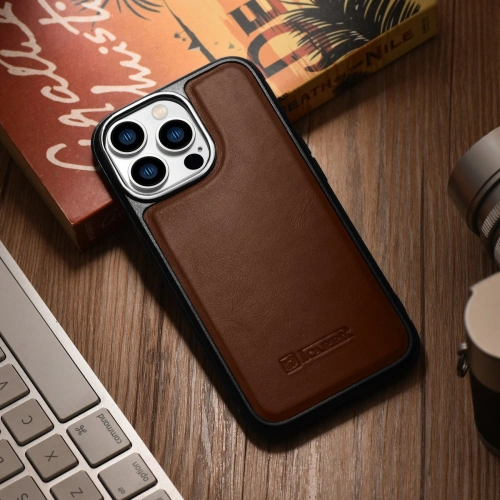Kup Case iCarer Lederölwachs MagSafe Apple iPhone 14 Pro Max braun - ICR434 - {ean13} - Sklep Home Screen