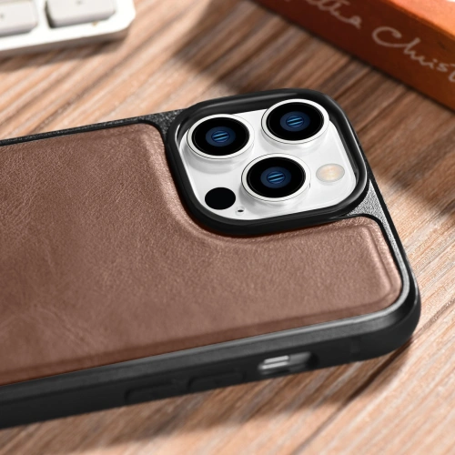 Kup Case iCarer Lederölwachs MagSafe Apple iPhone 14 Pro Max braun - ICR434 - {ean13} - Sklep Home Screen