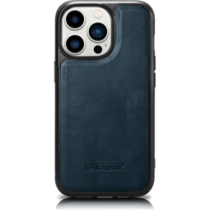 Kup Etui iCarer Leather Oil Wax MagSafe Apple iPhone 14 Pro Max niebieski - ICR435 - {ean13} - Sklep Home Screen