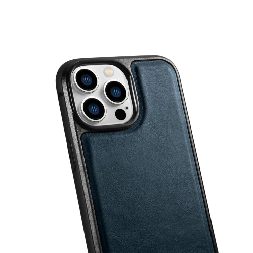 Kup Etui iCarer Leather Oil Wax MagSafe Apple iPhone 14 Pro Max niebieski - ICR435 - {ean13} - Sklep Home Screen